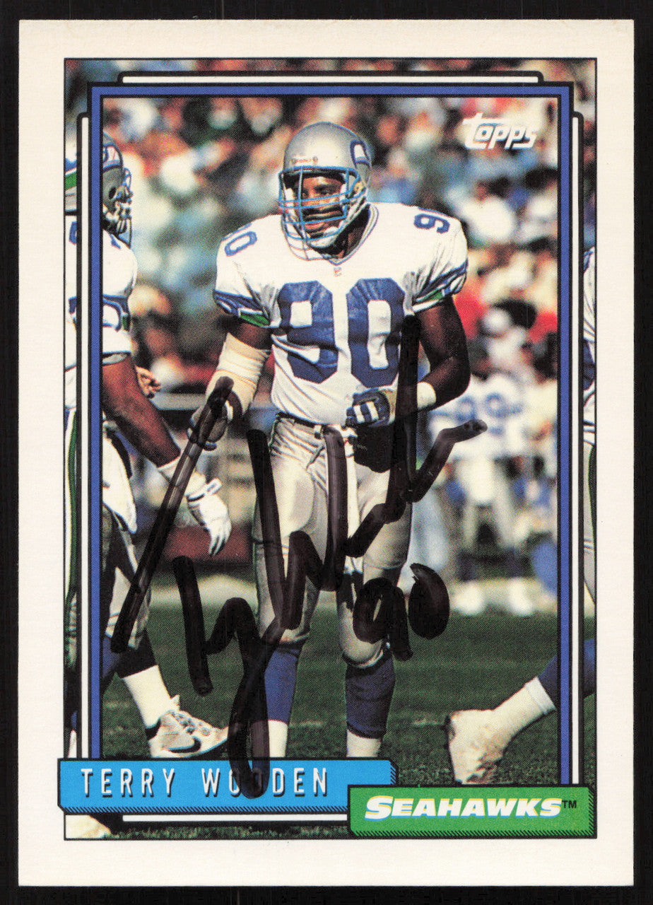 Terry Wooden Autographed 1992 Topps Card #32 Seattle Seahawks SKU #259354