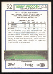 Terry Wooden Autographed 1992 Topps Card #32 Seattle Seahawks SKU #259354