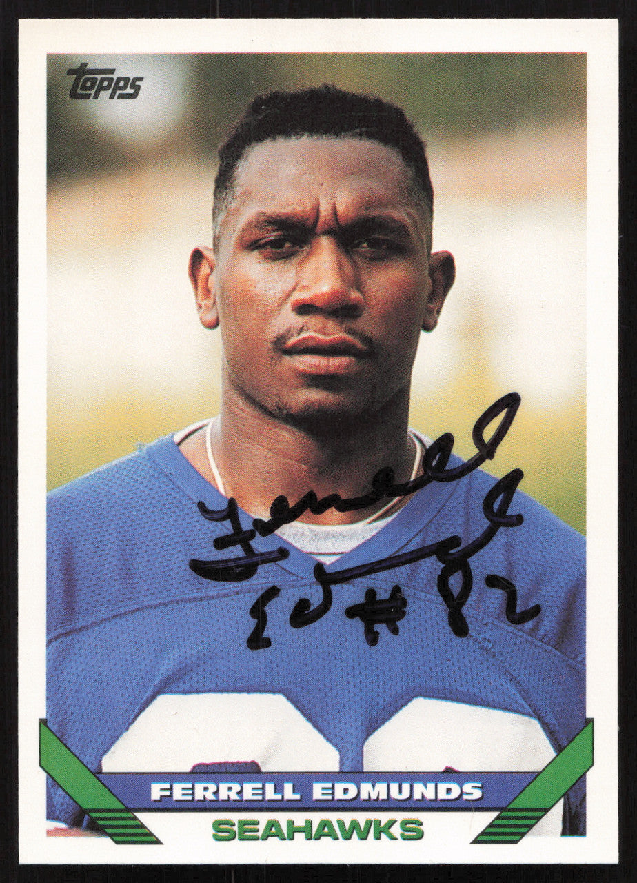 Ferrell Edmunds Autographed 1993 Topps Card #401 Seattle Seahawks SKU #259358