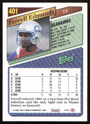 Ferrell Edmunds Autographed 1993 Topps Card #401 Seattle Seahawks SKU #259358