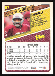 Aeneas Williams Autographed 1993 Topps Card #67 Arizona Cardinals SKU #259359