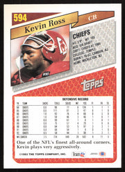 Kevin Ross Autographed 1993 Topps Card #594 Kansas City Chiefs SKU #259360