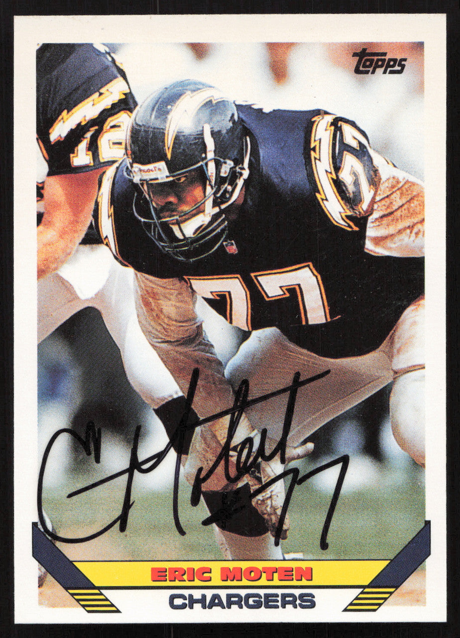 Eric Moten Autographed 1993 Topps Card #223 San Diego Chargers SKU #259365