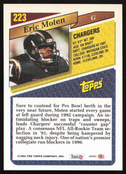 Eric Moten Autographed 1993 Topps Card #223 San Diego Chargers SKU #259365