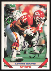 Lonnie Marts Autographed 1993 Topps Card #501 Kansas City Chiefs SKU #259370