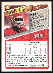Willie Davis Autographed 1993 Topps Card #461 Kansas City Chiefs SKU #259371