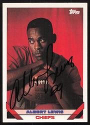 Albert Lewis Autographed 1993 Topps Card #224 Kansas City Chiefs SKU #259373