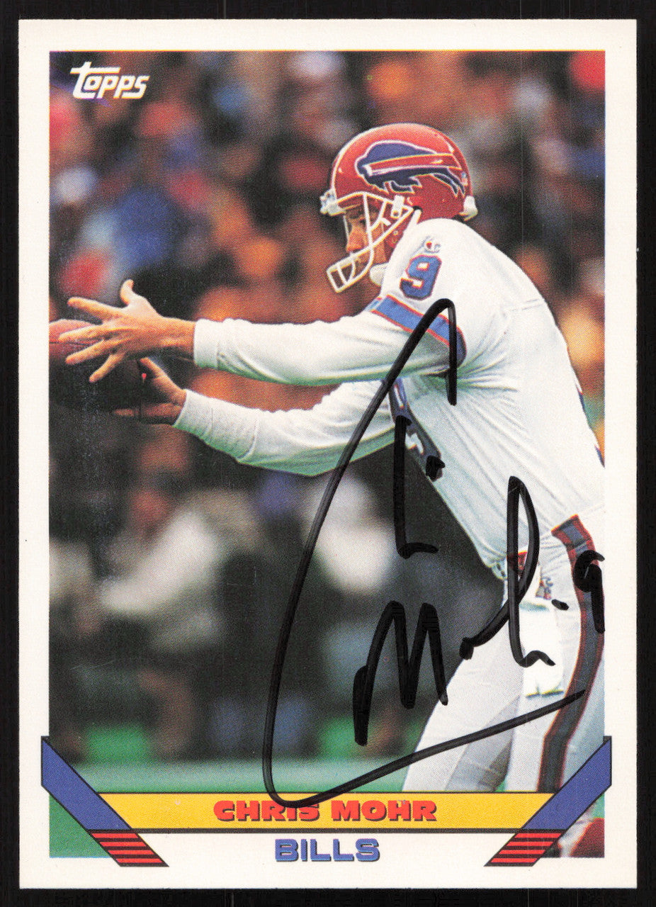 Chris Mohr Autographed 1993 Topps Card #484 Buffalo Bills SKU #259375