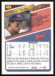Chris Mohr Autographed 1993 Topps Card #484 Buffalo Bills SKU #259375