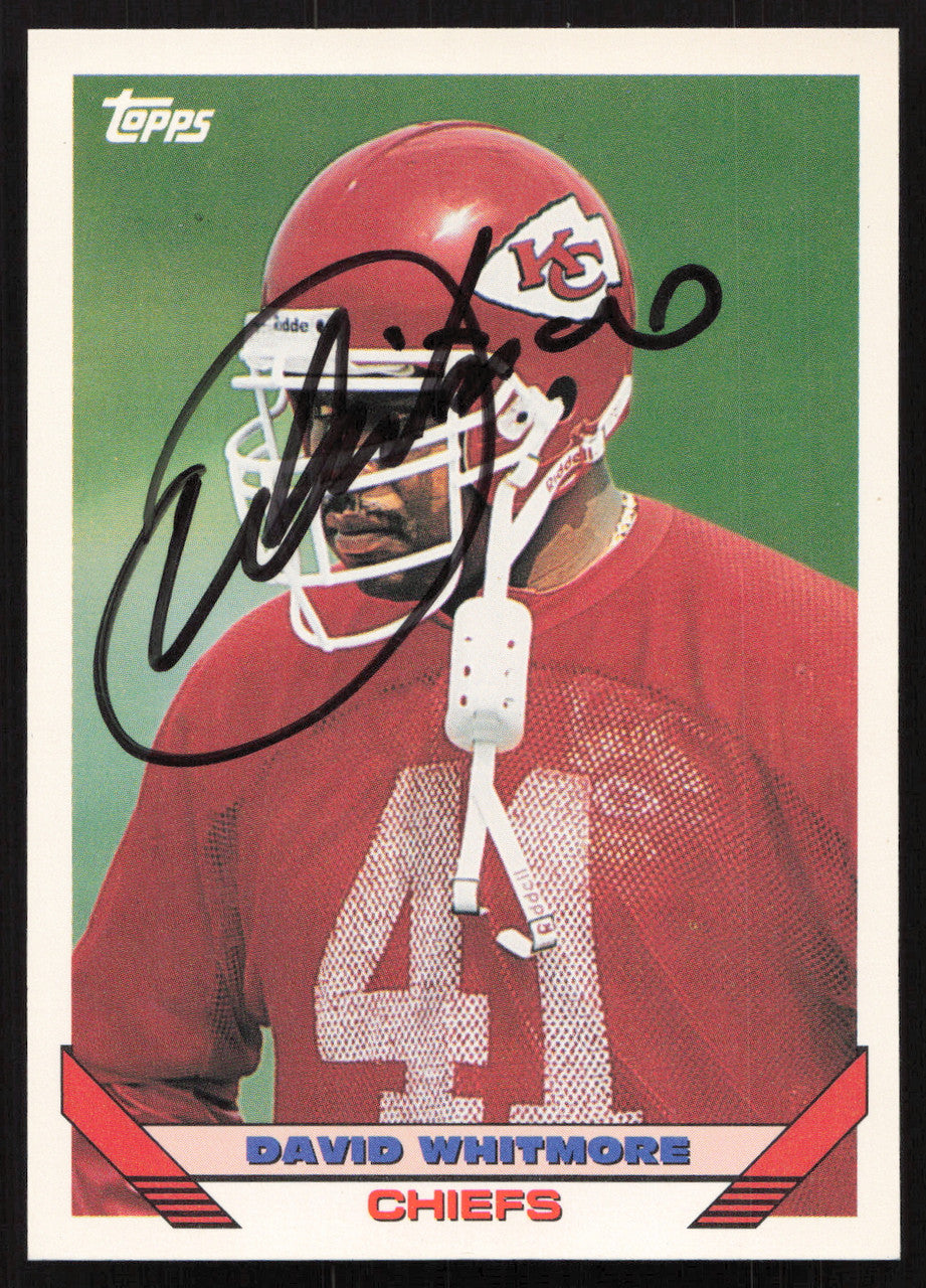 David Whitmore Autographed 1993 Topps Card #404 Kansas City Chiefs SKU #259376