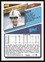 Jack Trudeau Autographed 1993 Topps Card #498 Indianapolis Colts SKU #259379