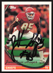 Jonathan Hayes Autographed 1994 Topps Card #98 Kansas City Chiefs SKU #259388