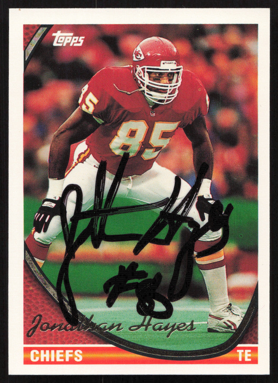 Jonathan Hayes Autographed 1994 Topps Card #98 Kansas City Chiefs SKU #259388