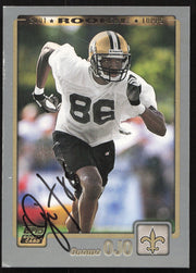 Onome Ojo Autographed 2001 Topps Rookie Card #335 New Orleans Saints SKU #259412