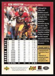 Ken Houston Autographed 1997 Upper Deck Legends Card #27 Washington Redskins SKU #259426
