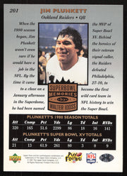 Jim Plunkett Autographed 1997 Upper Deck Legends Card #201 Oakland Raiders SKU #259430