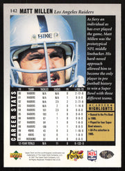 Matt Millen Autographed 1997 Upper Deck Legends Card #142 Oakland Raiders SKU #259438