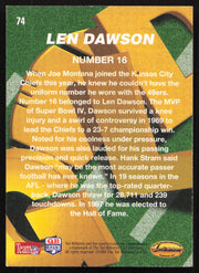 Len Dawson Autographed 1994 Roger Staubach Card #74 Kansas City Chiefs SKU #259453