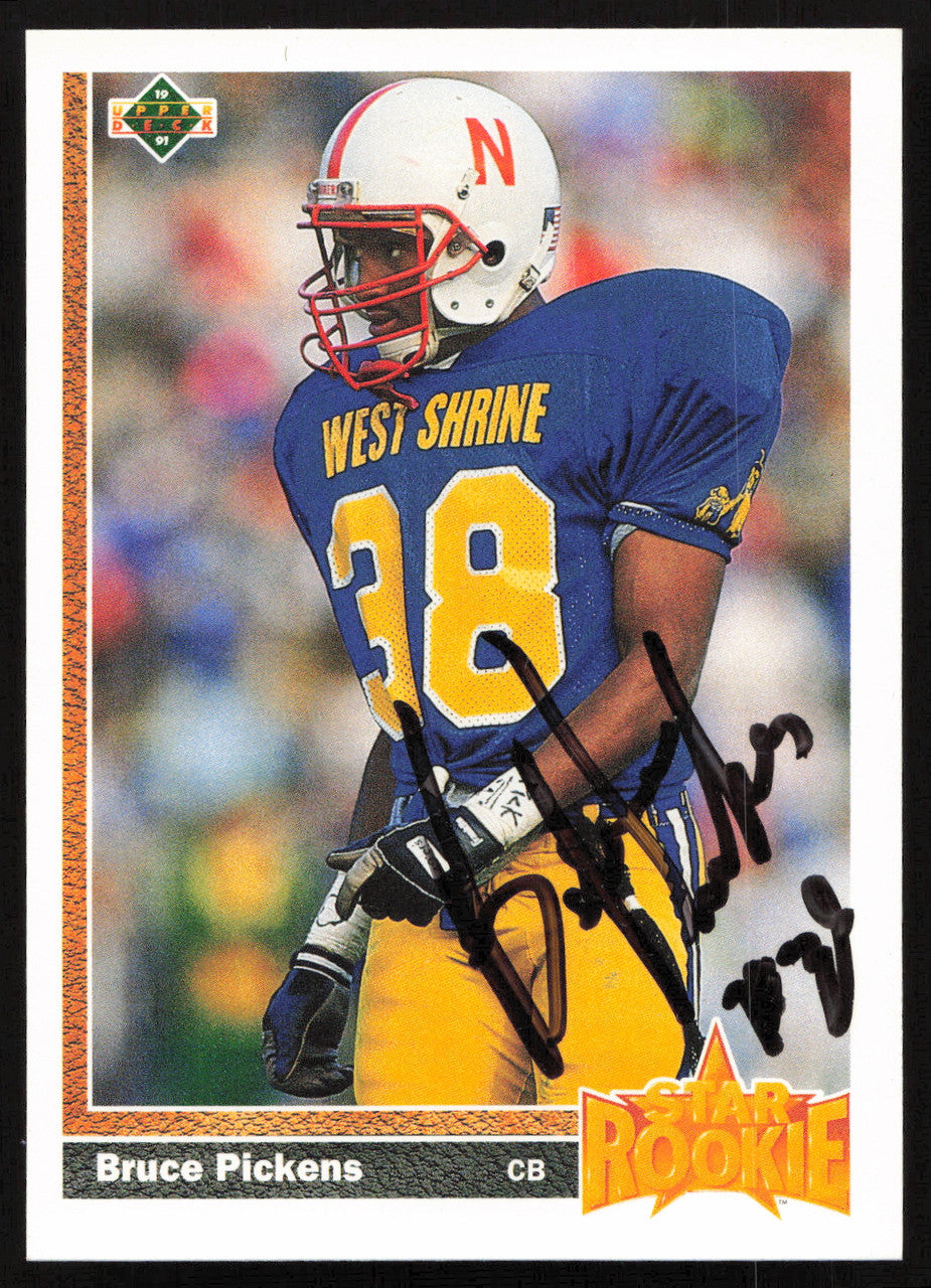 Bruce Pickens Autographed 1991 Upper Deck Rookie Card #26 Atlanta Falcons SKU #259464