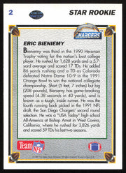Eric Bieniemy Autographed 1991 Upper Deck Rookie Card #2 San Diego Chargers SKU #259466