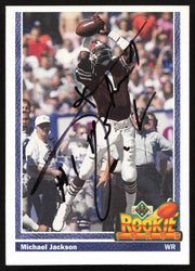 Michael Jackson Autographed 1991 Upper Deck Rookie Card #610 Cleveland Browns SKU #259468