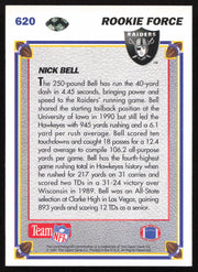Nick Bell Autographed 1991 Upper Deck Rookie Card #620 Los Angeles Raiders SKU #259470