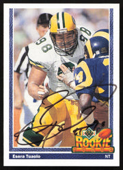Esera Tuaolo Autographed 1991 Upper Deck Rookie Card #635 Green Bay Packers SKU #259477