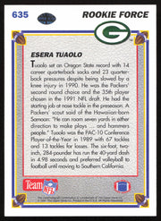 Esera Tuaolo Autographed 1991 Upper Deck Rookie Card #635 Green Bay Packers SKU #259477