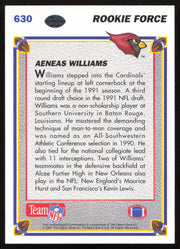 Aeneas Williams Autographed 1991 Upper Deck Rookie Card #630 Arizona Cardinals SKU #259481