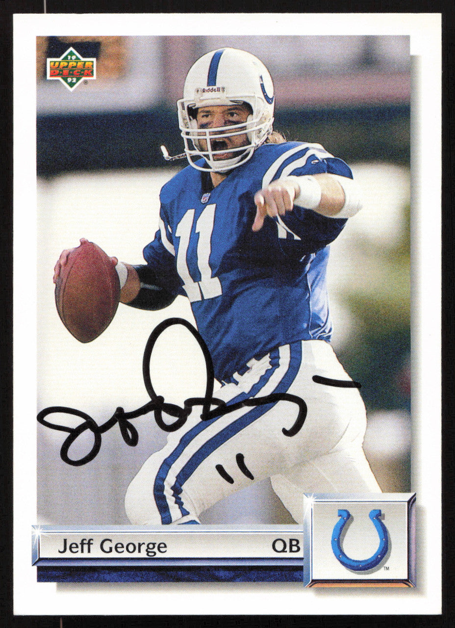 Jeff George Autographed 1992 Upper Deck Gold Card #G42 Indianapolis Colts SKU #259489