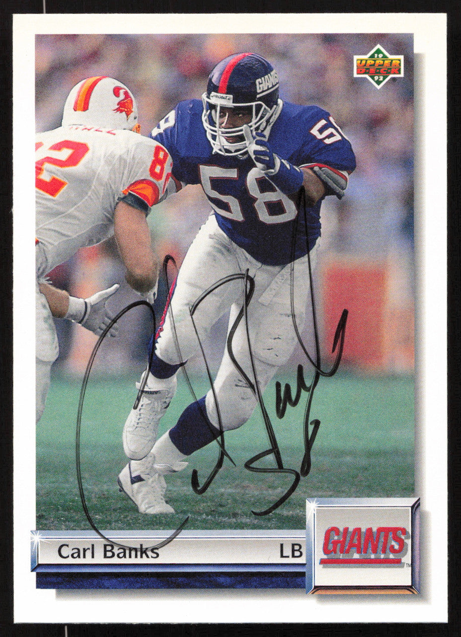 Carl Banks Autographed 1992 Upper Deck Gold Card #G39 New York Giants SKU #259490