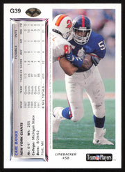 Carl Banks Autographed 1992 Upper Deck Gold Card #G39 New York Giants SKU #259490