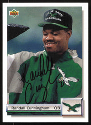 Randall Cunningham Autographed 1992 Upper Deck Gold Card #G35 Philadelphia Eagles SKU #259492