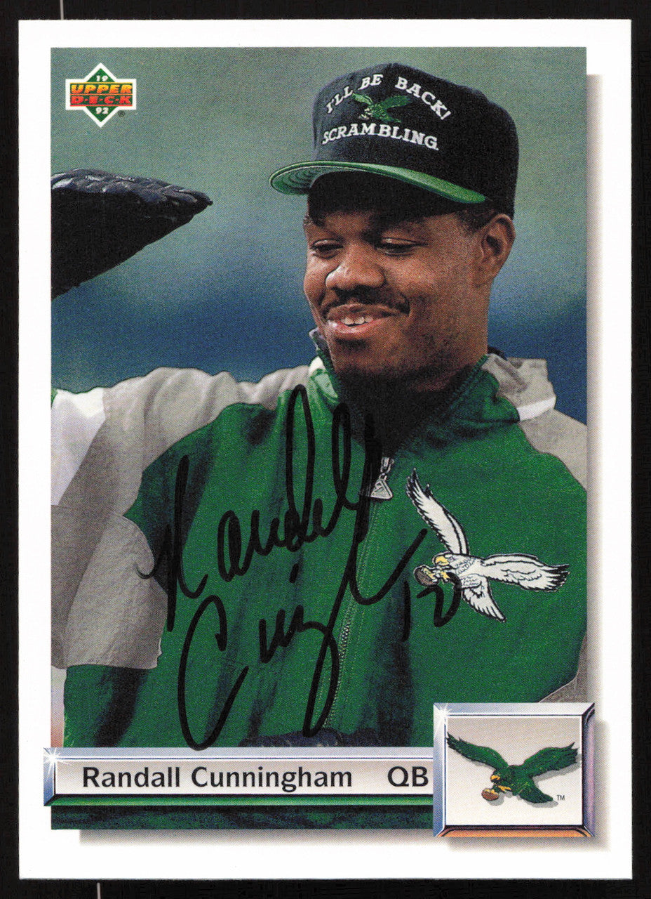 Randall Cunningham Autographed 1992 Upper Deck Gold Card #G35 Philadelphia Eagles SKU #259492