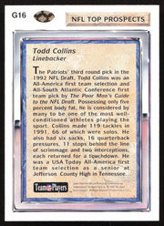 Todd Collins Autographed 1992 Upper Deck Gold Rookie Card #G16 New England Patriots SKU #259498