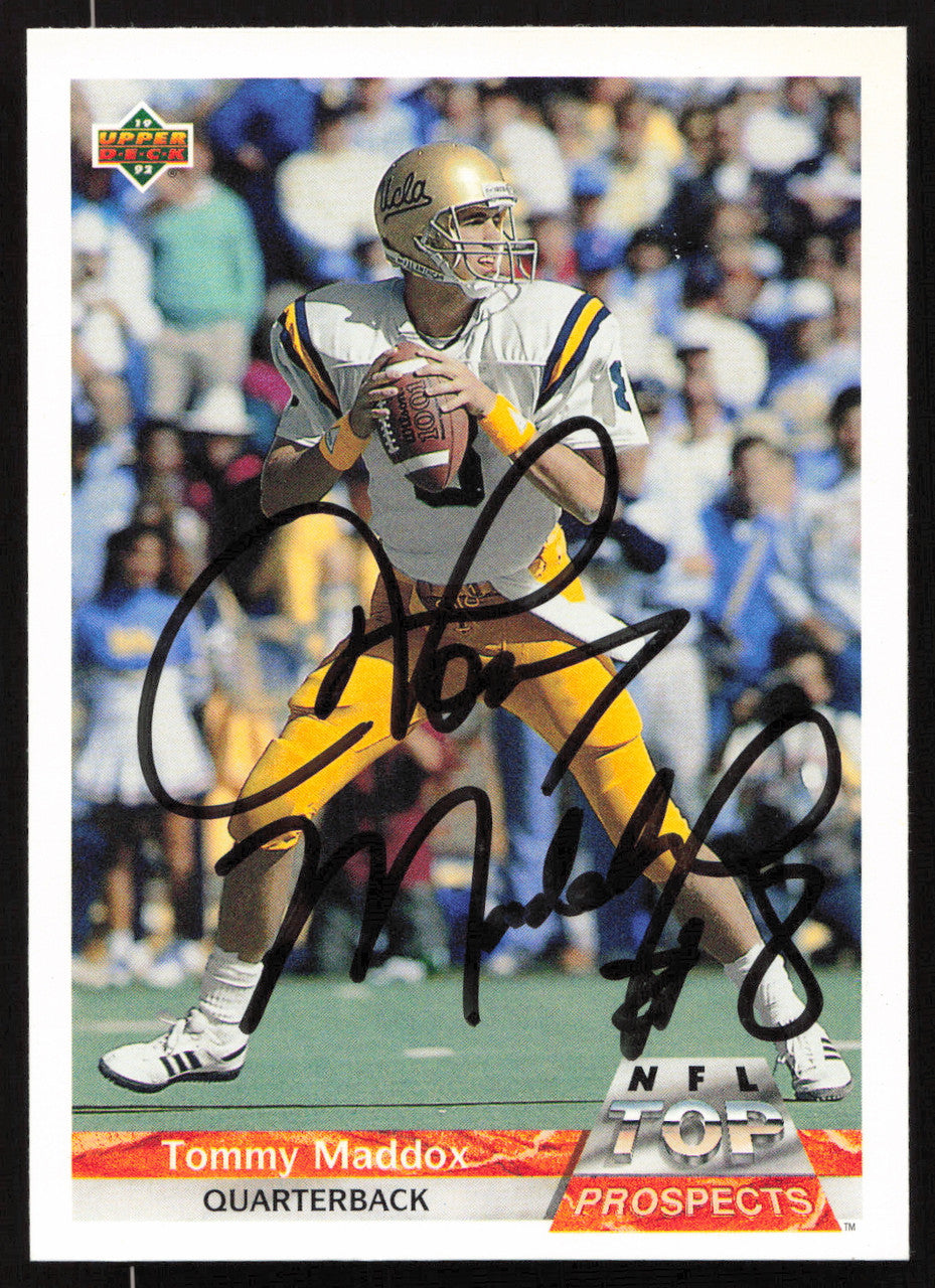 Tommy Maddox Autographed 1992 Upper Deck Gold Rookie Card #G9 Denver Broncos SKU #259501