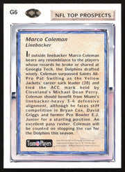 Marco Coleman Autographed 1992 Upper Deck Gold Rookie Card #G6 Miami Dolphins SKU #259502