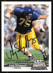 Greg Skrepenak Autographed 1992 Upper Deck Gold Rookie Card #G4 Los Angeles Raiders SKU #259503