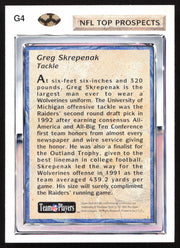 Greg Skrepenak Autographed 1992 Upper Deck Gold Rookie Card #G4 Los Angeles Raiders SKU #259503