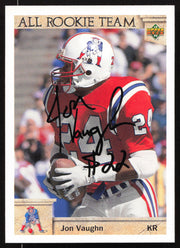 Jon Vaughn Autographed 1992 Upper Deck Card #55 New England Patriots SKU #259508