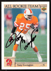 Tony Covington Autographed 1992 Upper Deck Card #51 Tampa Bay Buccaneers SKU #259509