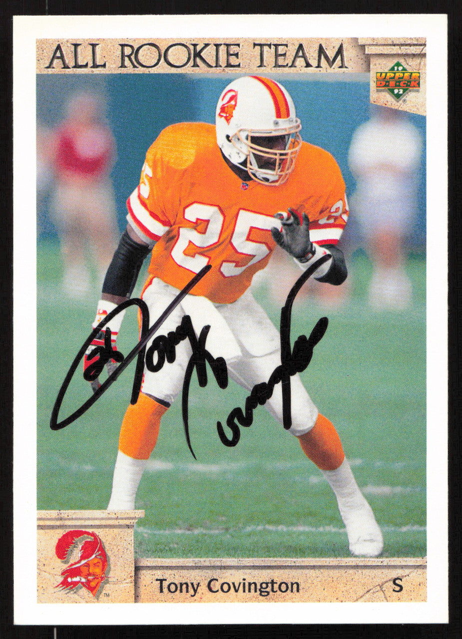 Tony Covington Autographed 1992 Upper Deck Card #51 Tampa Bay Buccaneers SKU #259509