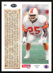 Tony Covington Autographed 1992 Upper Deck Card #51 Tampa Bay Buccaneers SKU #259509