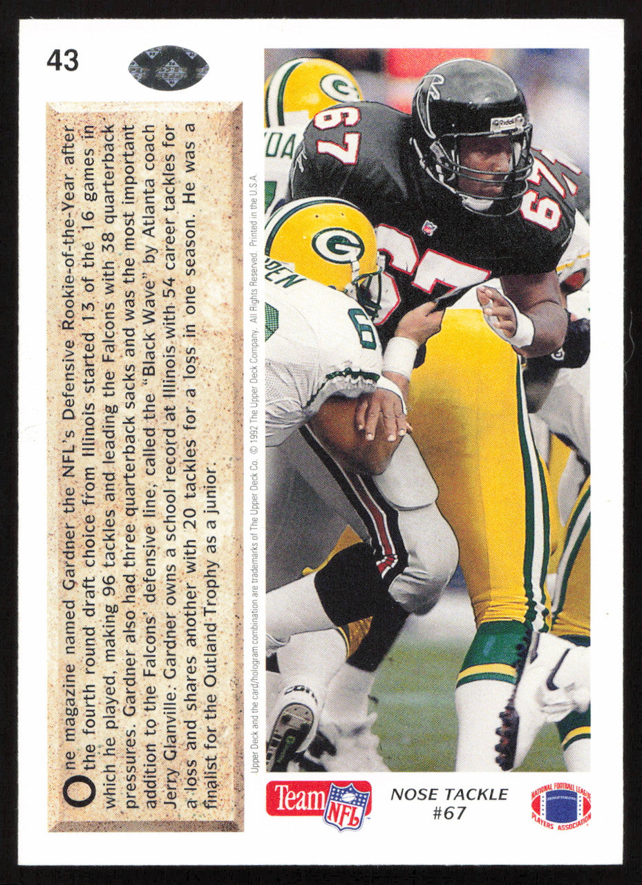 Moe Gardner Autographed 1992 Upper Deck Card #43 Atlanta Falcons SKU #259510
