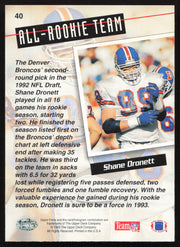 Shane Dronett Autographed 1993 Upper Deck Card #40 Denver Broncos SKU #259518