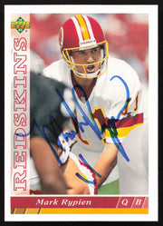 Mark Rypien Autographed 1993 Upper Deck Card #395 Washington Redskins SKU #259523