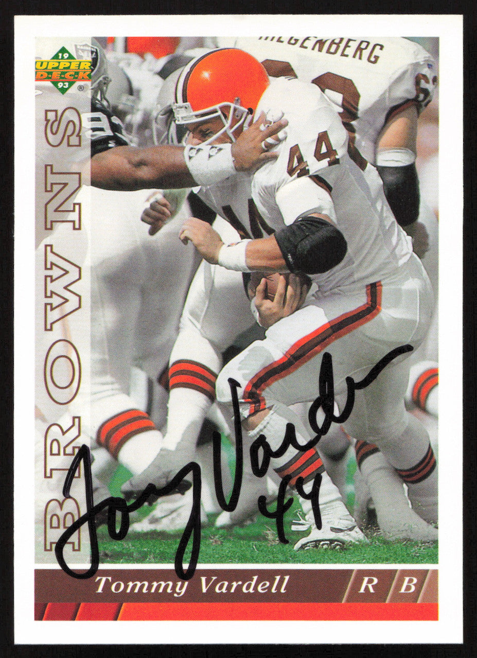 Tommy Vardell Autographed 1993 Upper Deck Card #408 Cleveland Browns SKU #259524