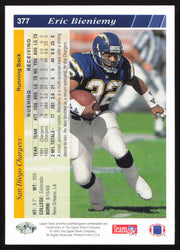 Eric Bieniemy Autographed 1993 Upper Deck Card #377 San Diego Chargers SKU #259529