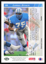 Lomas Brown Autographed 1993 Upper Deck Card #103 Detroit Lions SKU #259539