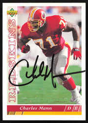 Charles Mann Autographed 1993 Upper Deck Card #152 Washington Redskins SKU #259540